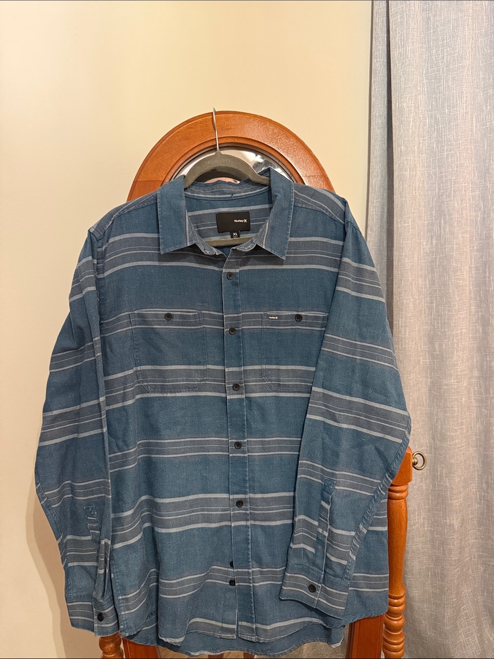 Hurley Blue Horizontal Stripe Button-Down Shirt